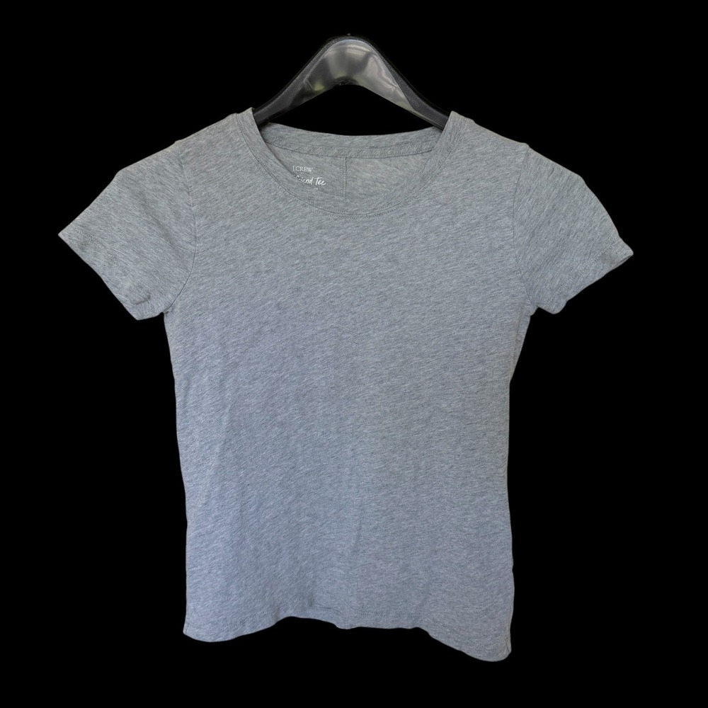 J.Crew Girlfriend Tee Gray Short Sleeve Crew Neck T-Shirt XXS Slub Cotton